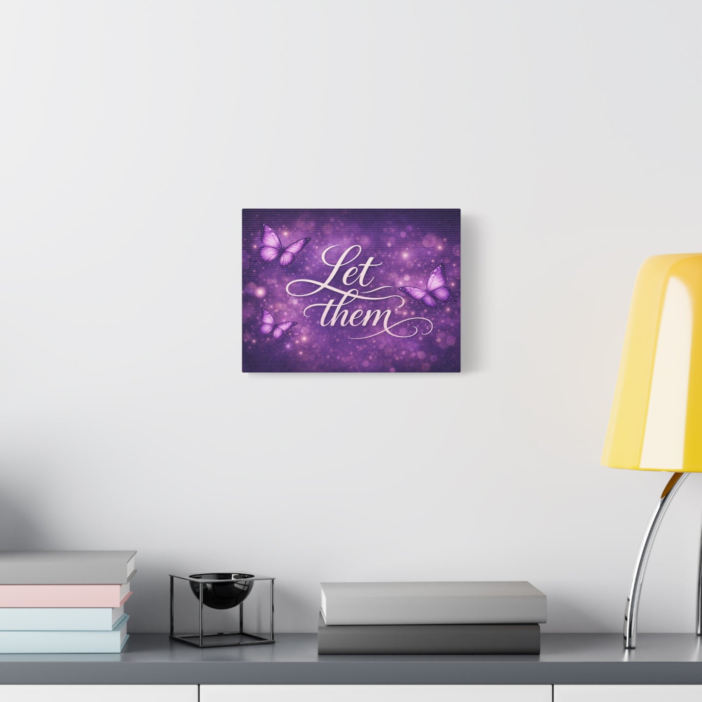 Let Them - Purple Butterfly Matte Canvas Wall Art
