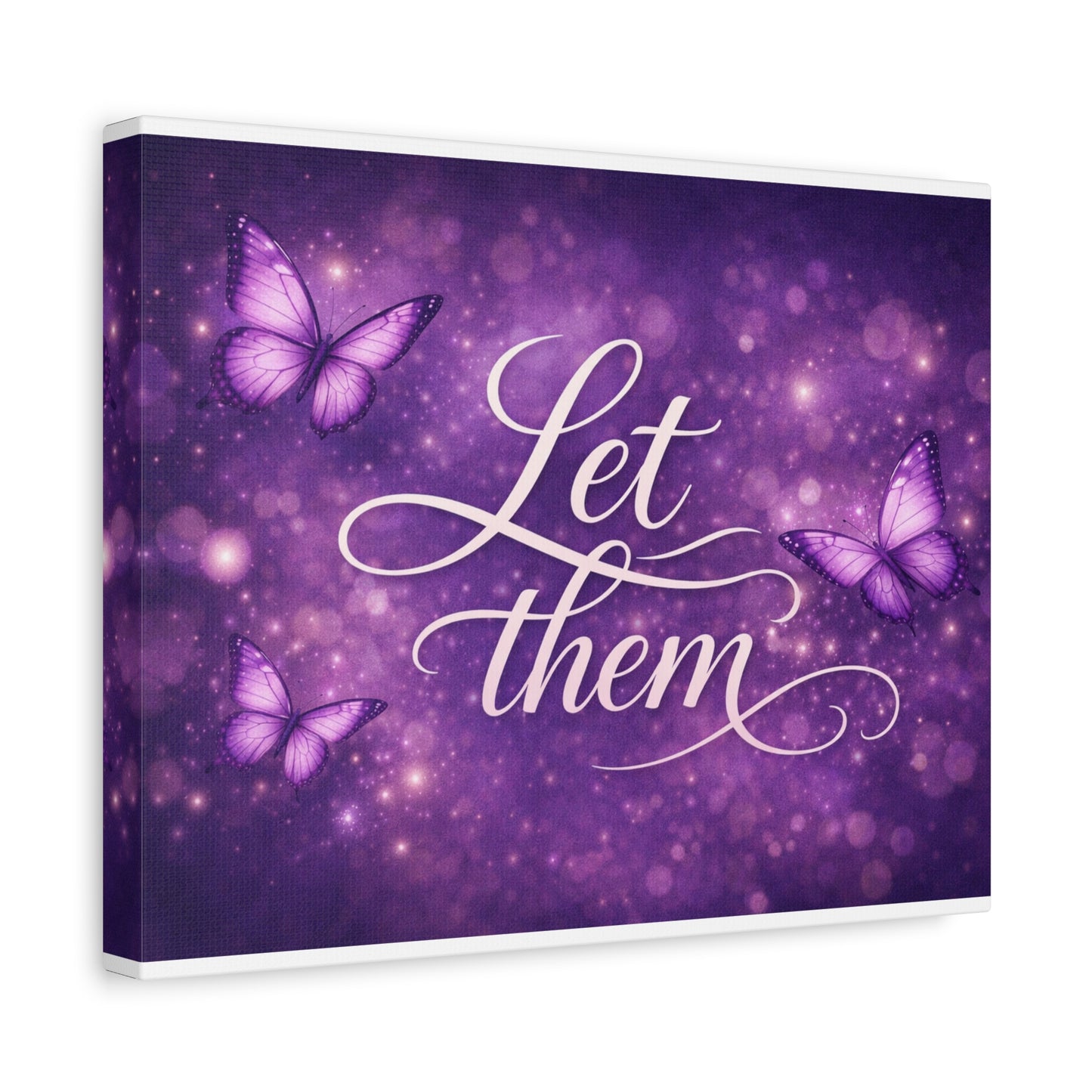 Let Them - Purple Butterfly Matte Canvas Wall Art