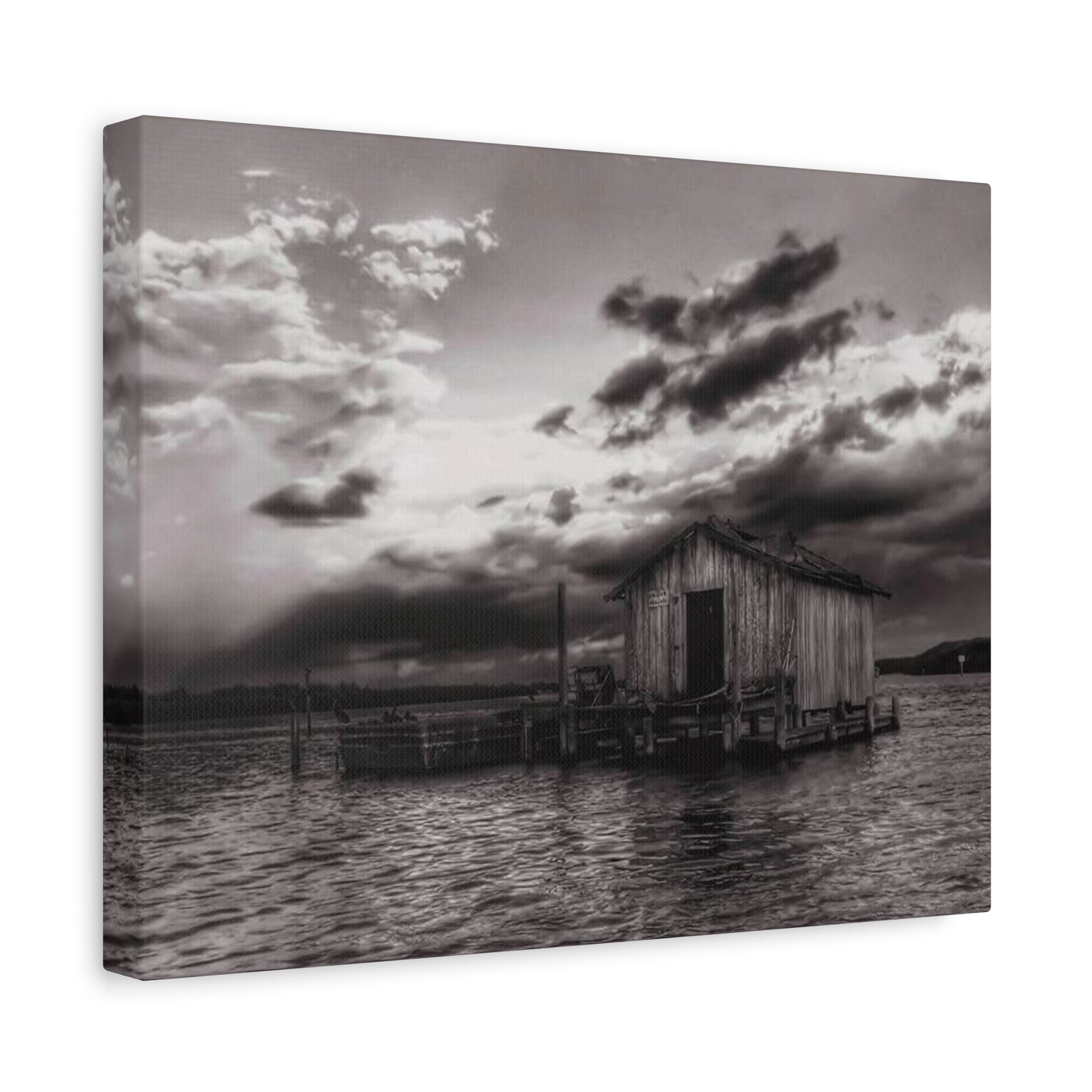 Serene Landscape Canvas Art, Rustic Home Decor, Black and White Wall Art, Perfect for Living Room, Gift for Nature Lovers