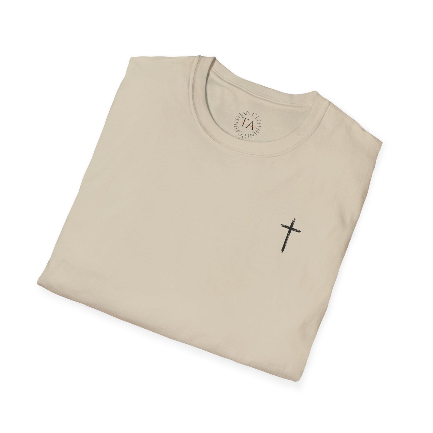 Faith-Inspired Unisex Softstyle T-Shirt, Vintage American Flag Tee, Inspirational Faith Shirt, Christian Apparel, Gifts for Believers