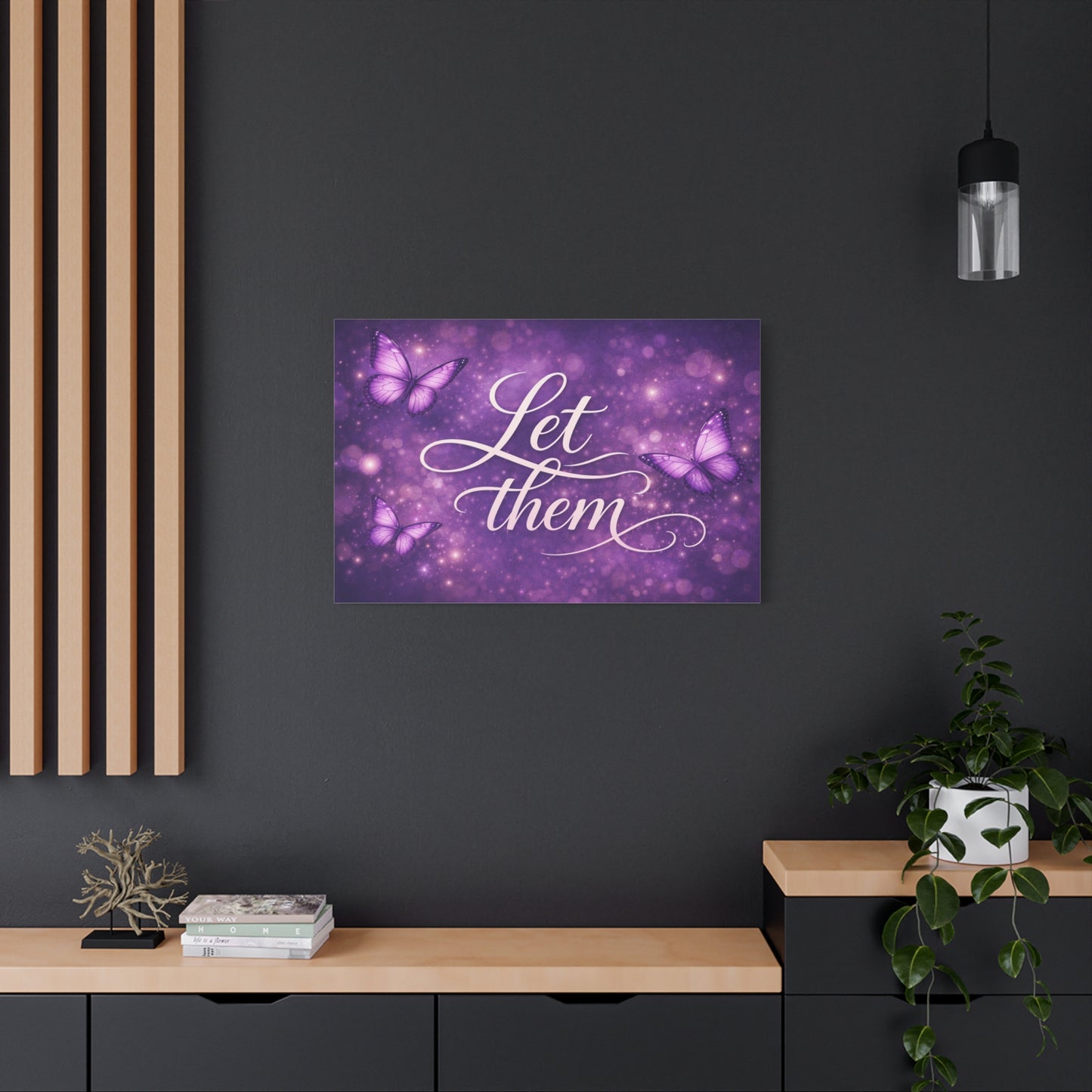 Let Them - Purple Butterfly Matte Canvas Wall Art