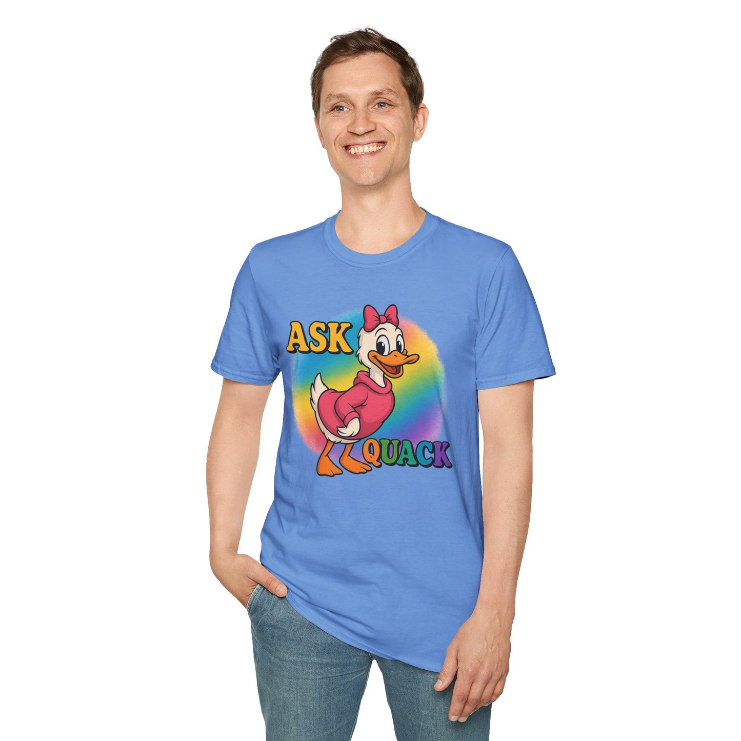 Ask Quack Duck Unisex T-Shirt - Funny Graphic Tee for Kids and Adults