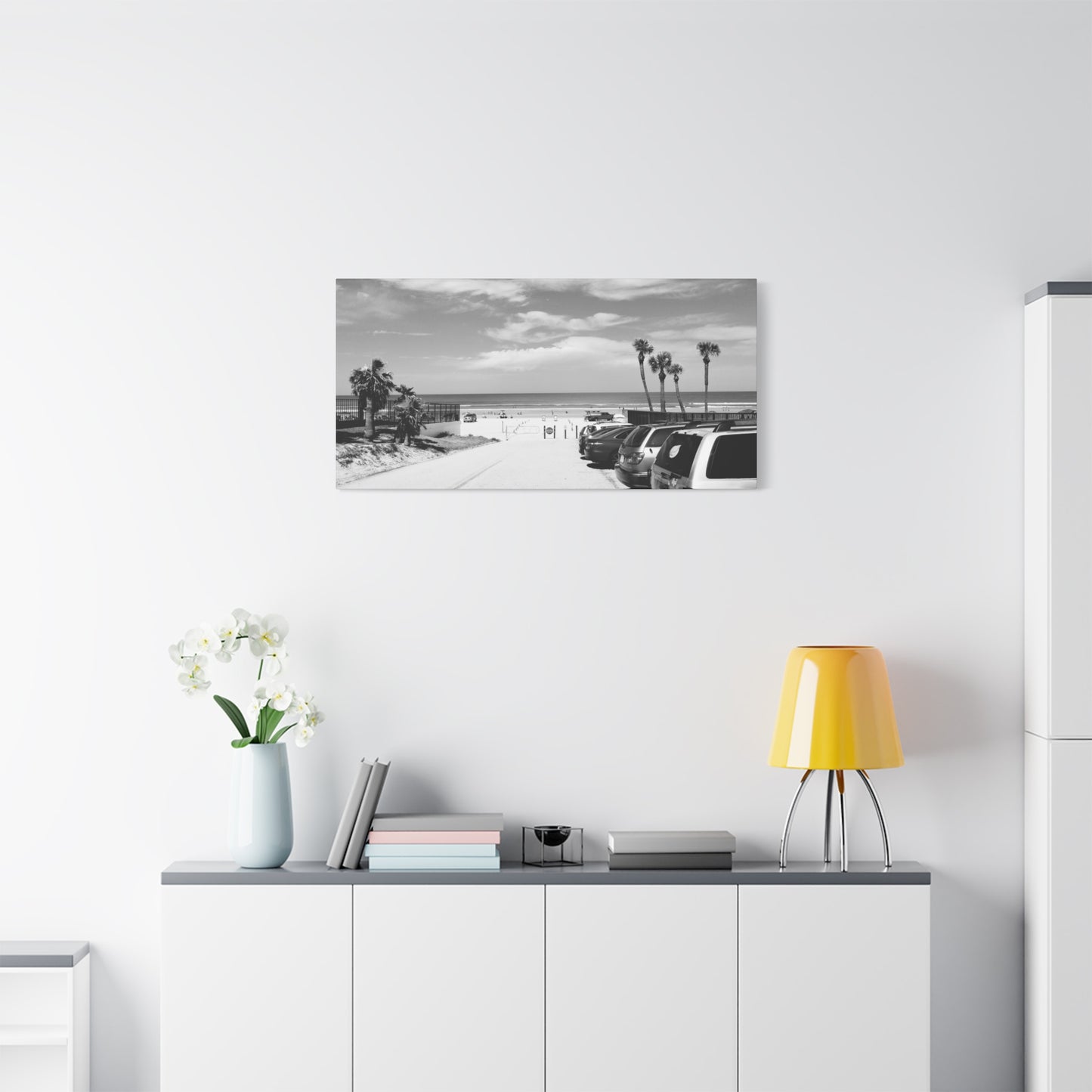 Serene Black & White Beach Vibes - Canvas Art