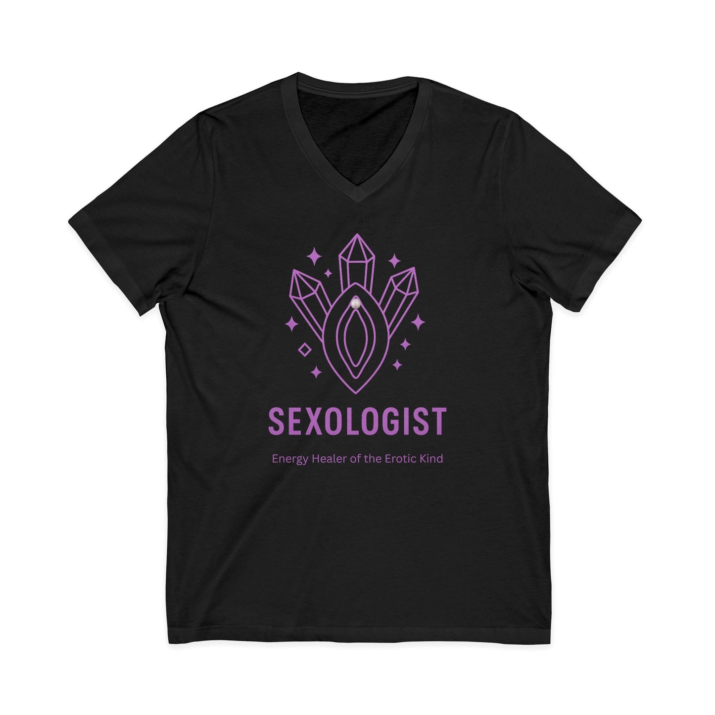 Sexologist V-Neck T-Shirt: Energy Healer of the Erotic Kind - Funny Graphic Tee