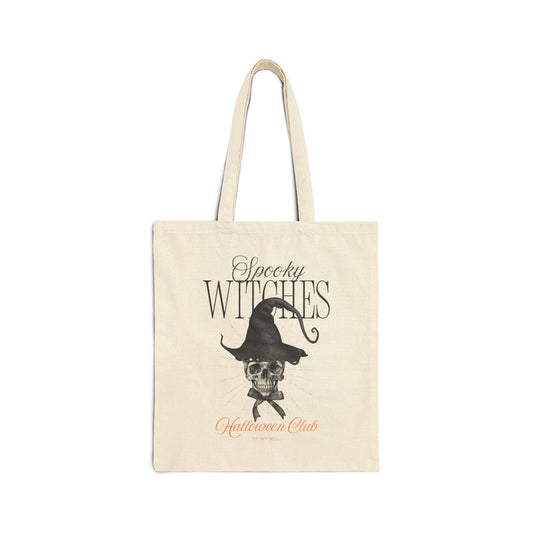 Cotton Canvas Spooky Witches Tote Bag