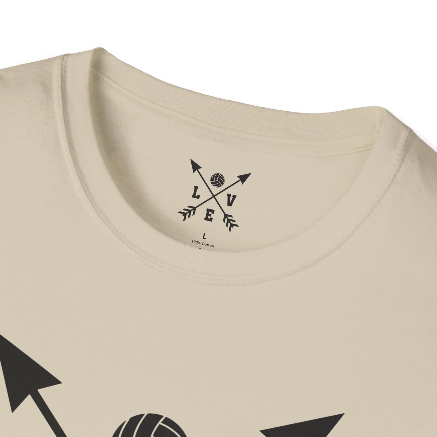 Love Volleyball Unisex T-Shirt | Sporty Tee, Gift for Athletes, Casual Wear, Heart and Arrow Design, Game Day Shirt