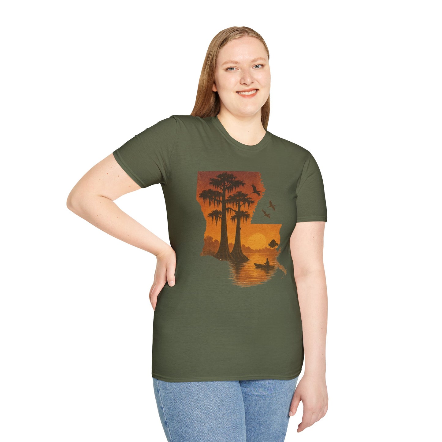 Louisiana Sunset T-Shirt, Unisex Beach Tee, Summer Vacation Shirt, Nature Lover Gift, Outdoor Adventure Apparel