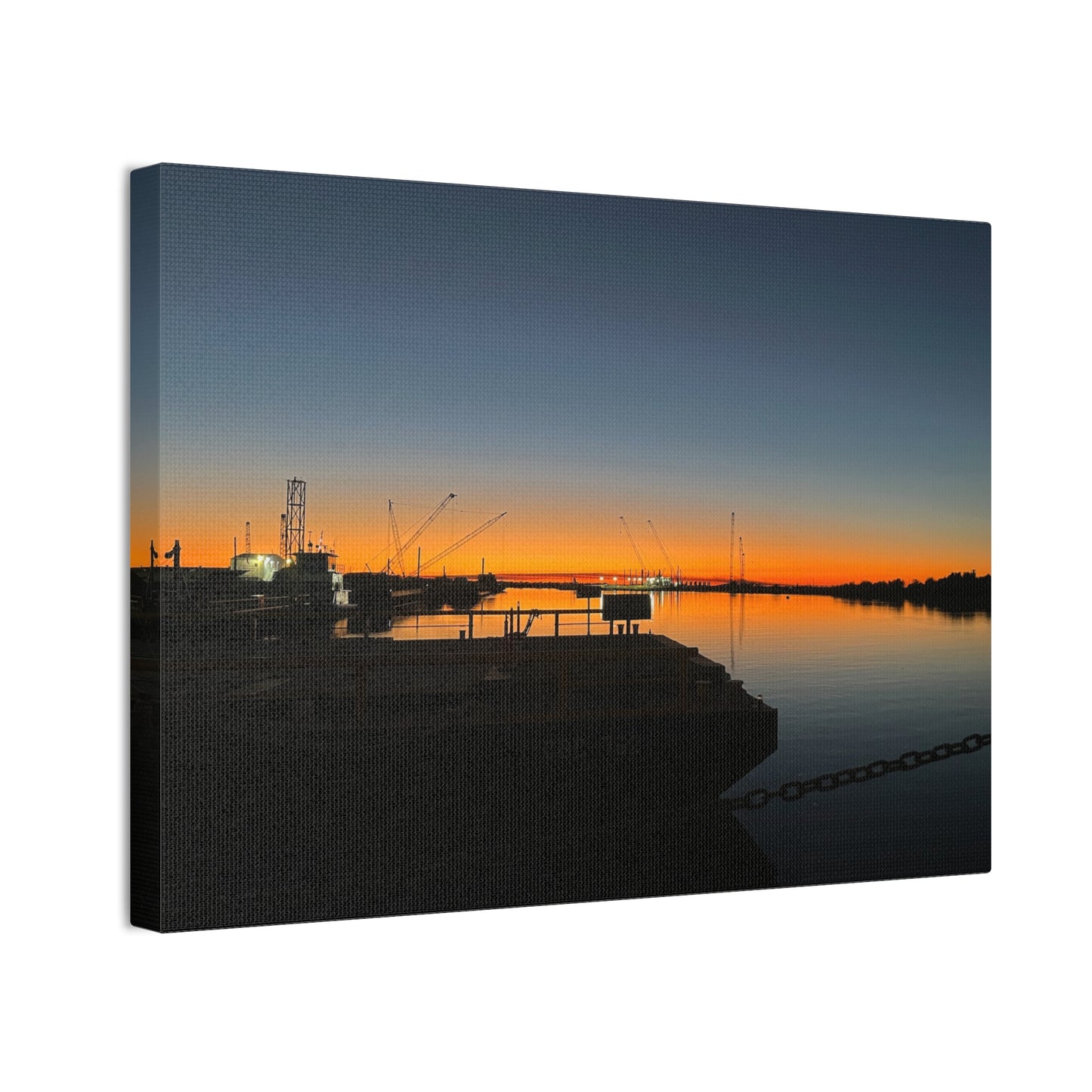 Sunset Harbor Canvas Wall Art — Stretched Canvas Print