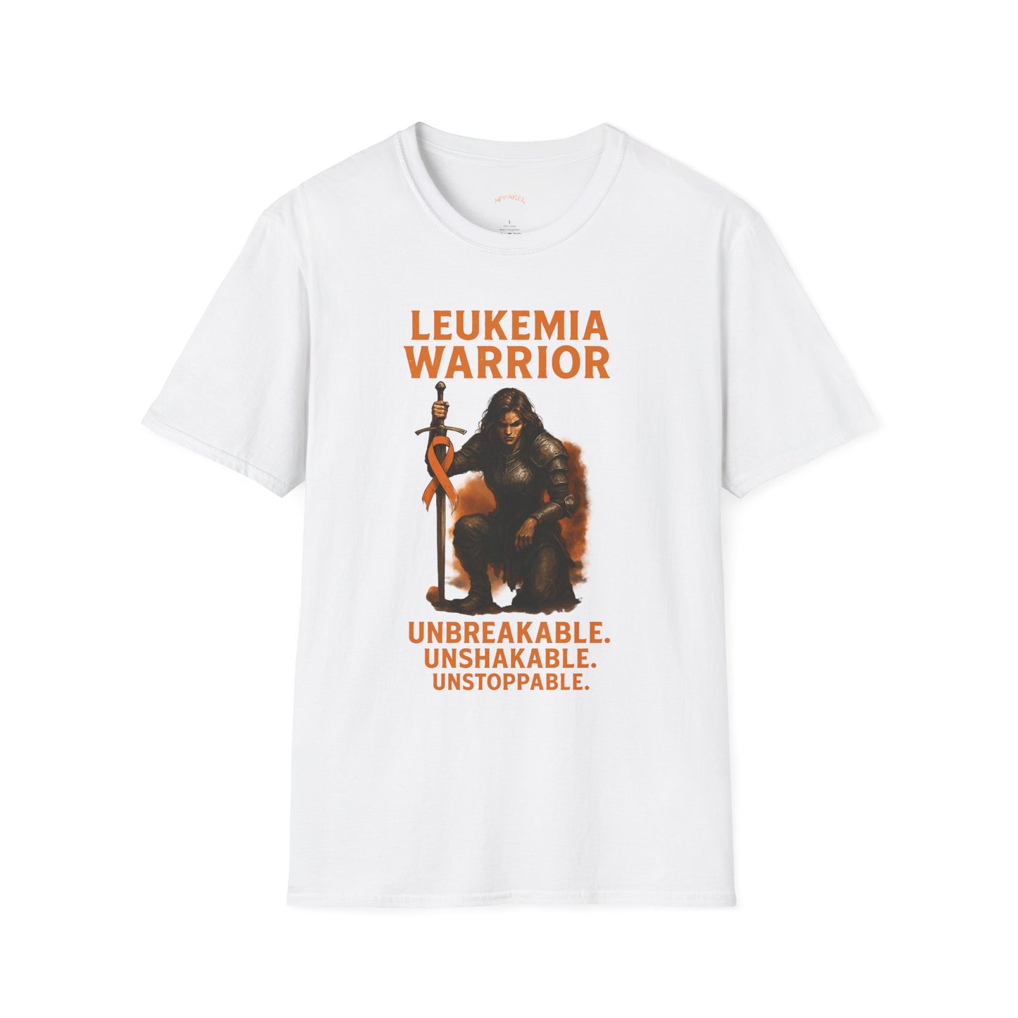 Leukemia Warrior T-Shirt - Unisex Softstyle Tee - Unbreakable, Unshakable, Unstoppable