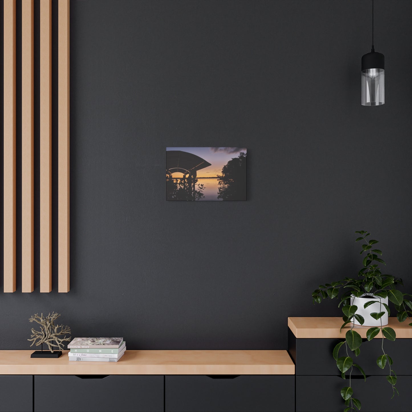 Serene and Vibrant Sunset on the River - Canvas Wal Art