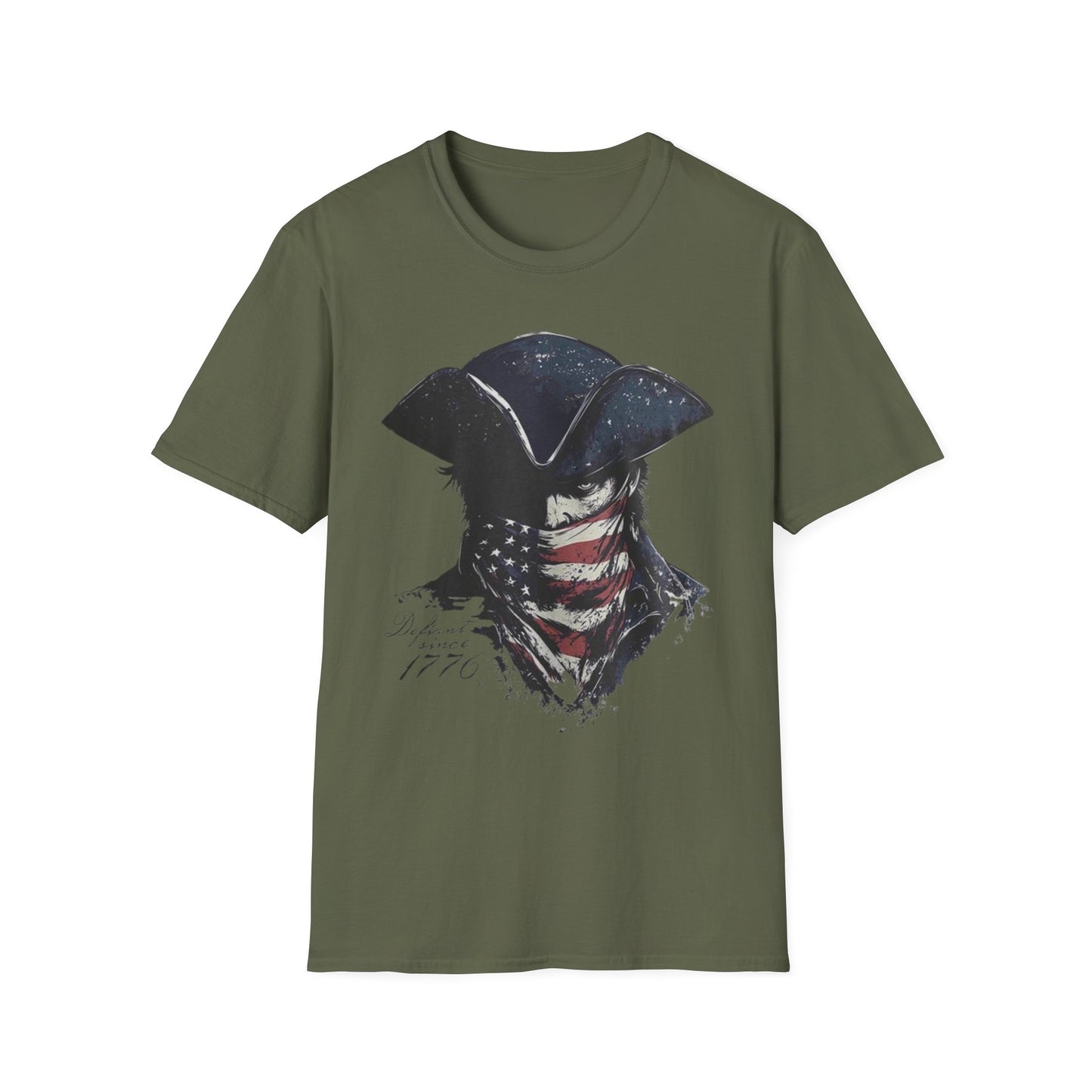 Patriotic Tricorn T-Shirt — 1776 Revolutionary Flag Bandana Tee