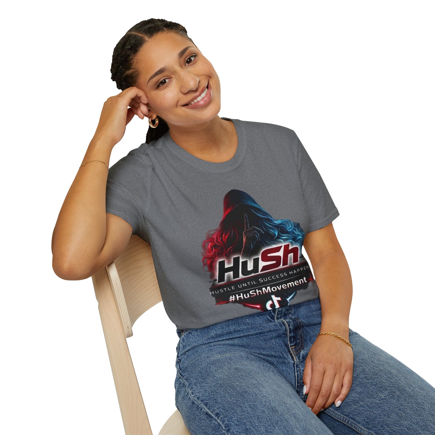 #HuSh Movement feminine Logo T-Shirt | Hustle Until Success Happens