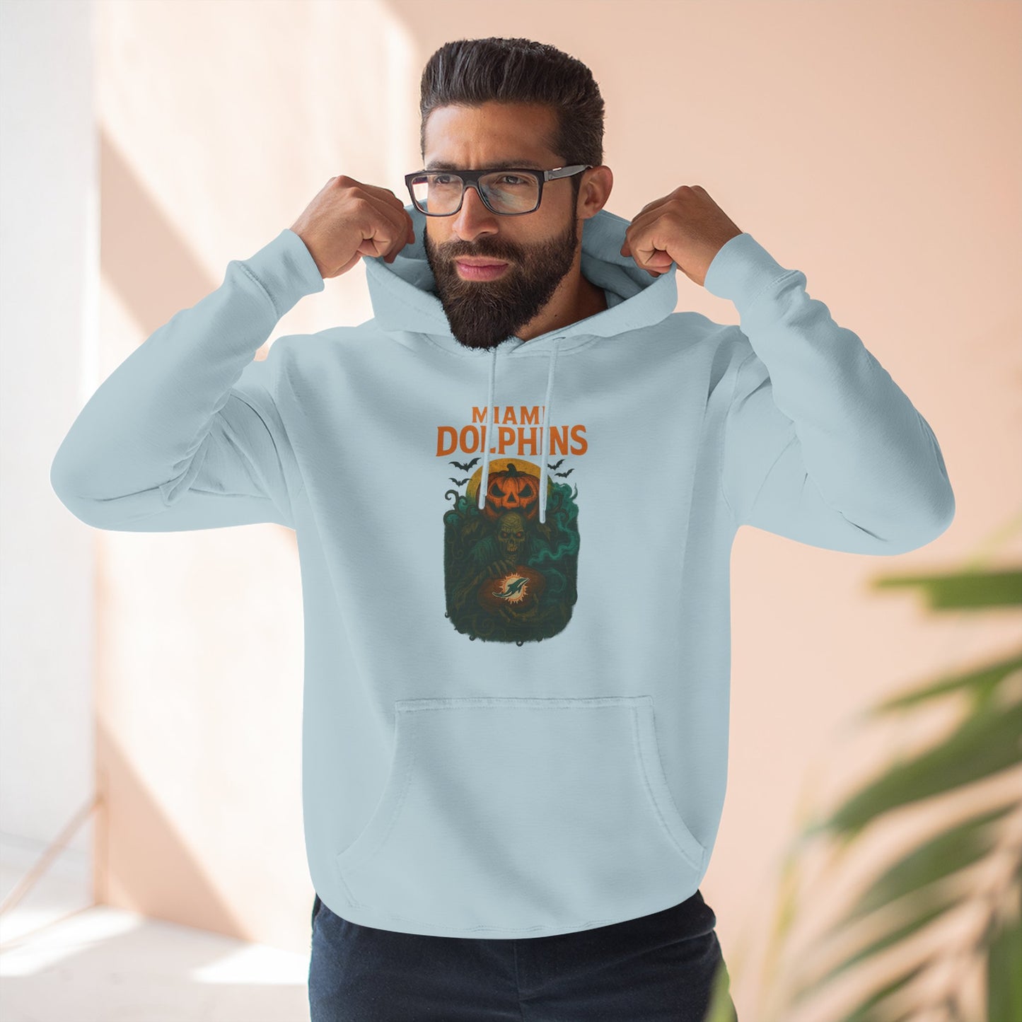 Halloween Cozy Dolphin Fleece Hoodie: Ocean Lovers, Casual Wear, Animal Lovers Gift, Beach Days, Relaxing at Home. Sea Life Graphic