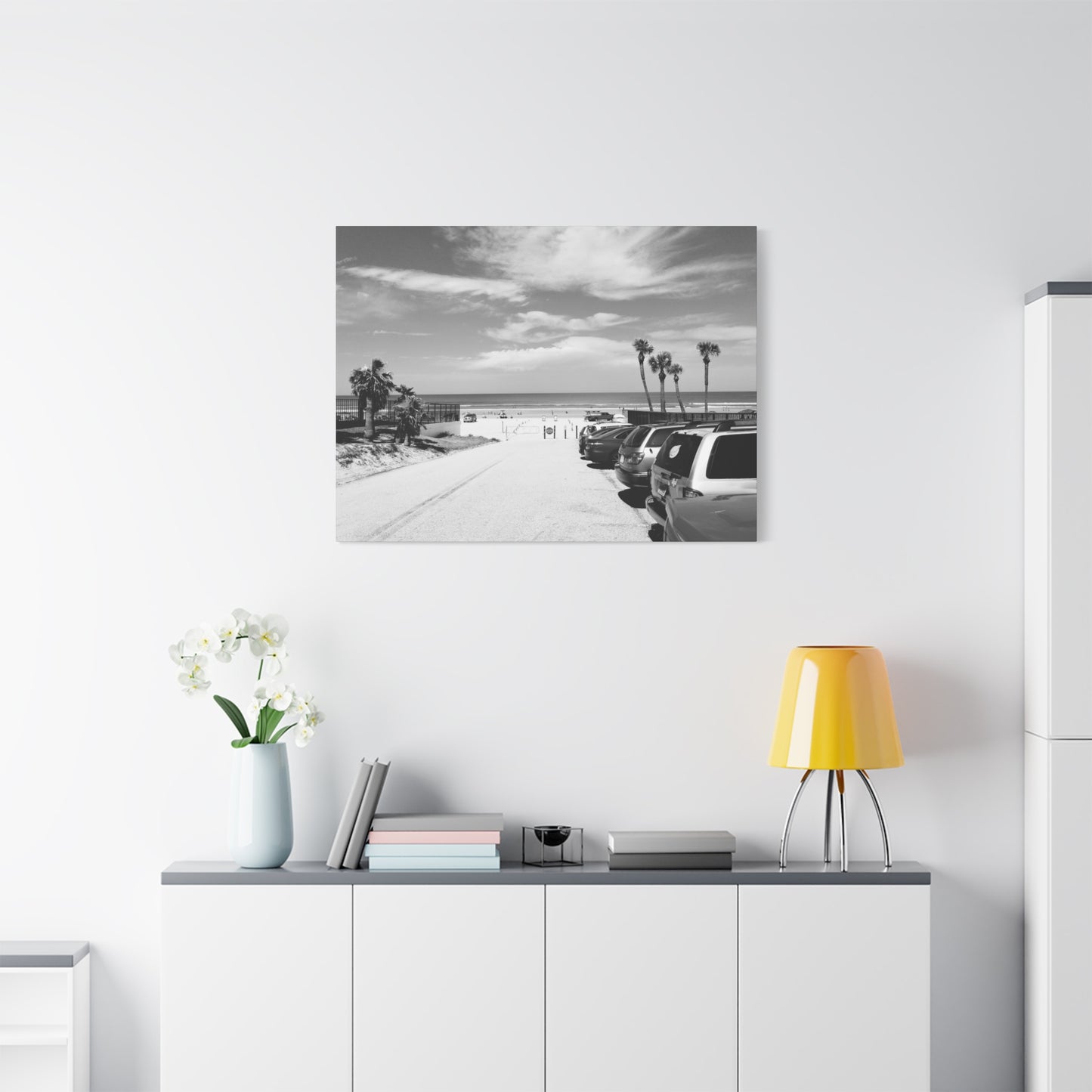 Serene Black & White Beach Vibes - Canvas Art