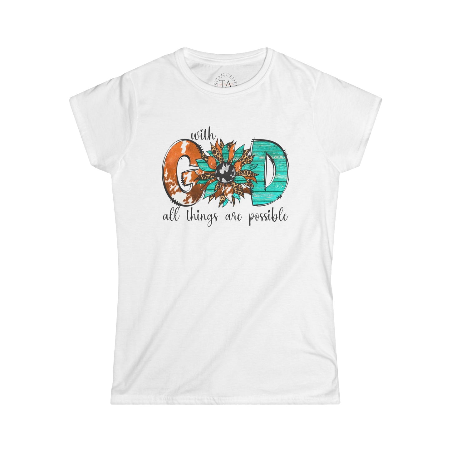 Women's Inspirational Softstyle Tee - "With God All Things Are Possible" - Faith Tee, Christian Shirt, Gift for Her, Uplifting [...]