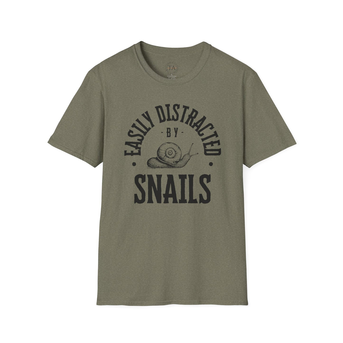 Easily Distracted by Snails Unisex T-Shirt - Cute Graphic Tee for Animal Lovers