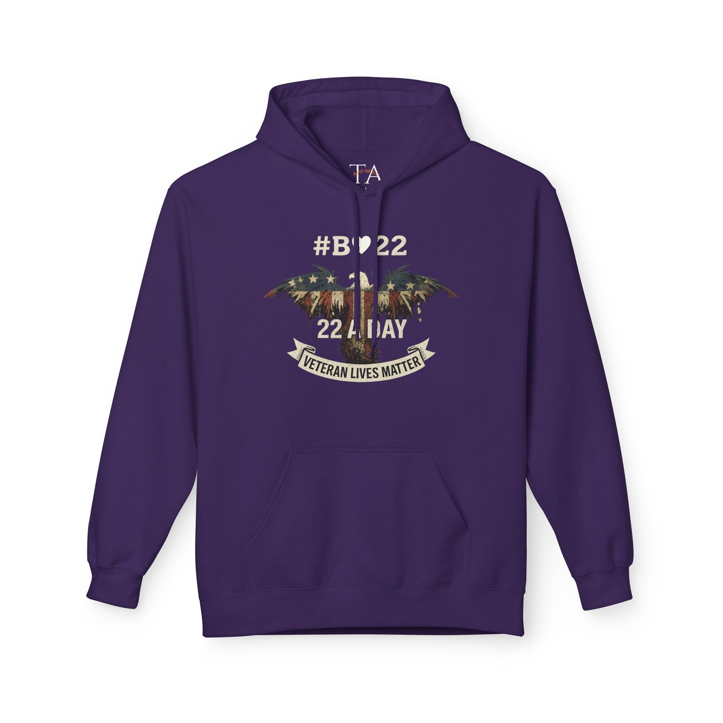 #B🤍22 Fleece Hoodie Veteran Lives Matter Sweatshirt