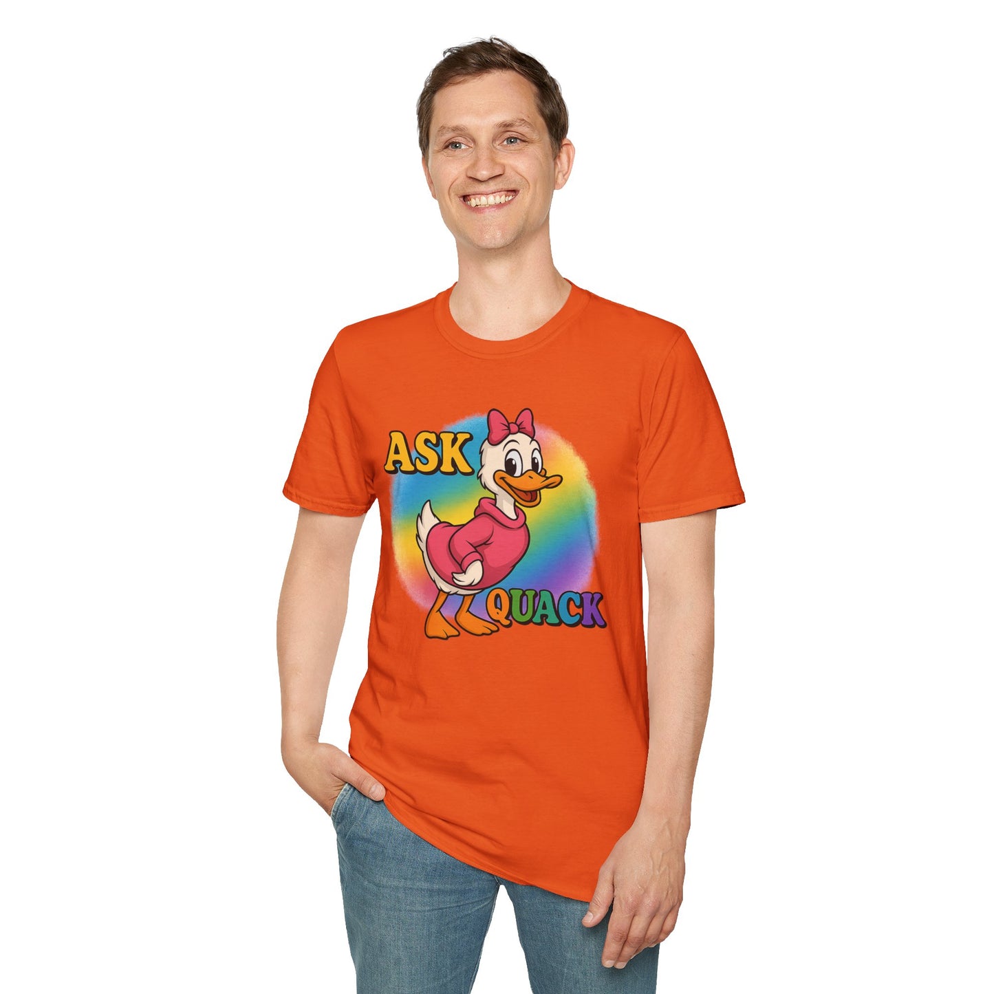 Ask Quack Duck Unisex T-Shirt - Funny Graphic Tee for Kids and Adults
