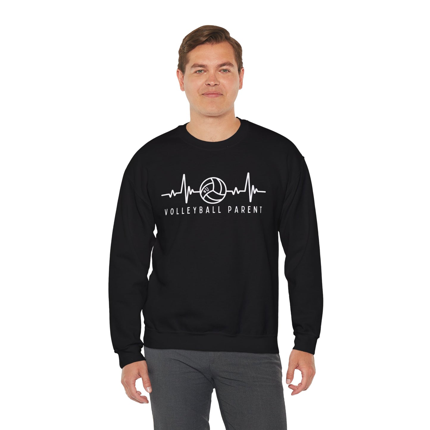 Volleyball Heartbeat Crewneck Sweatshirt #13, Quality Sweatshirt, Parent Gift, Volleyball Fan Apparel, Sports Lover Top