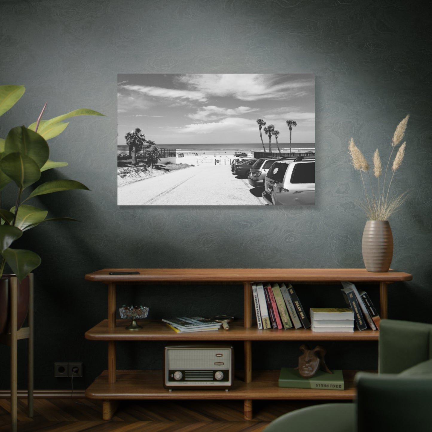 Serene Black & White Beach Vibes - Canvas Art