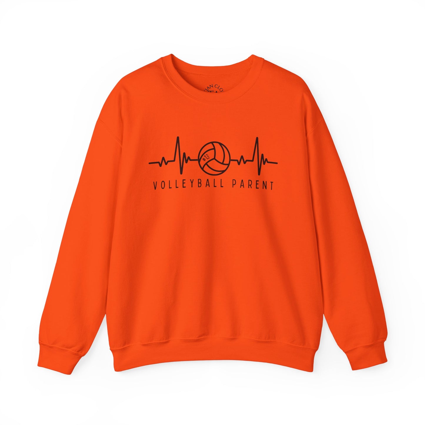Volleyball Parent Heartbeat Sweatshirt Customizable, Cozy Gift for Sports Lovers, Perfect for Game Days, Unisex Crewneck, Soft and Stylish
