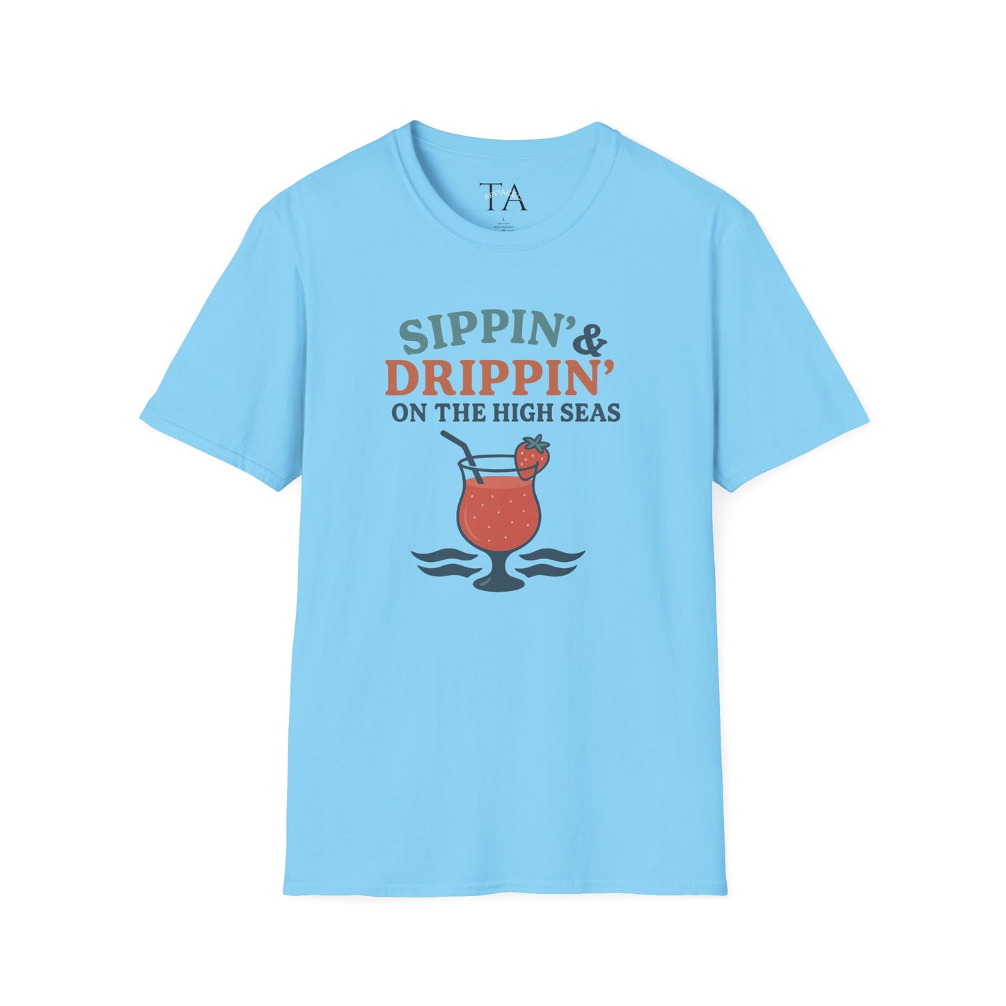 Nautical Cocktail T-Shirt - Sippin & Drippin Summer Vibes Beach Party Wear