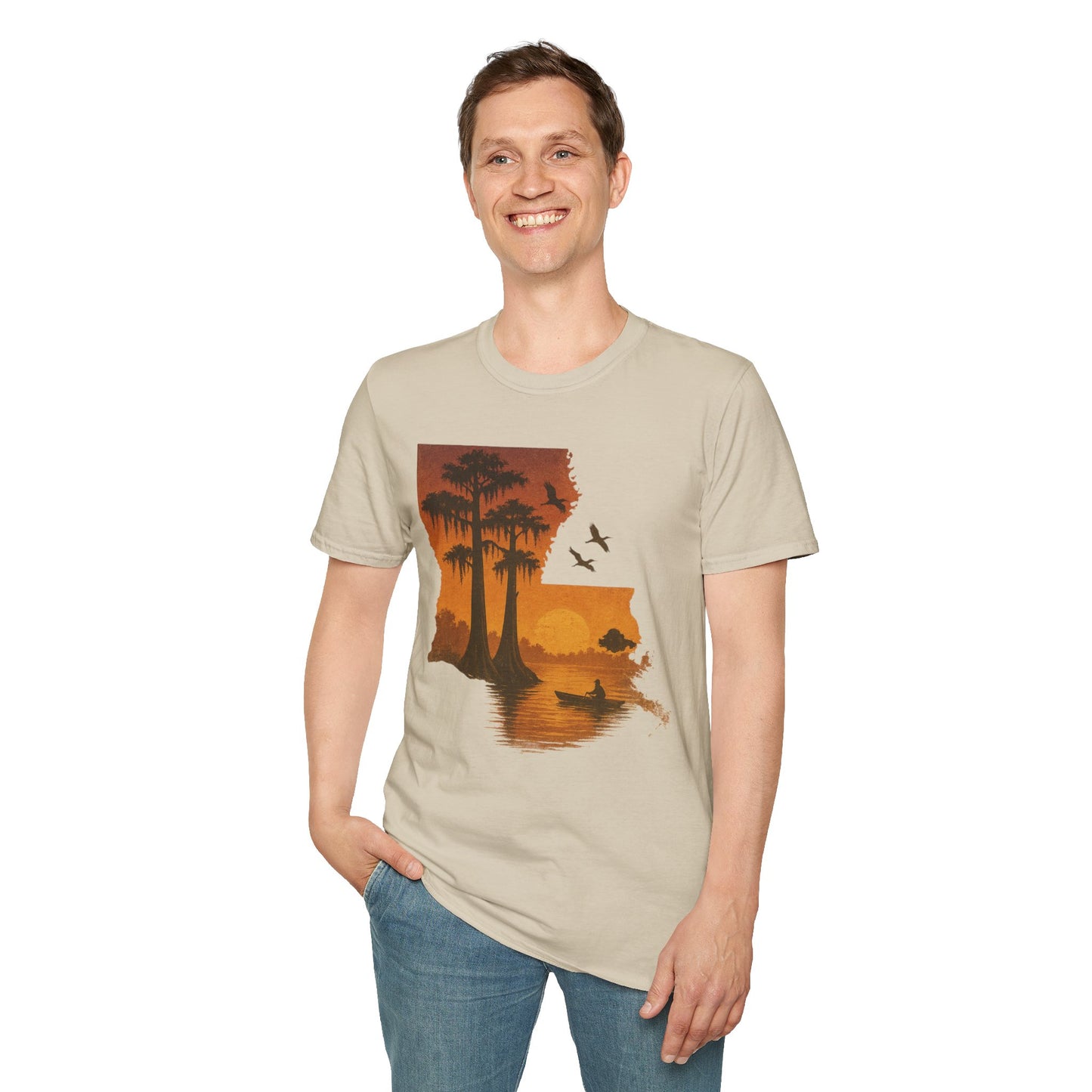 Louisiana Sunset T-Shirt, Unisex Beach Tee, Summer Vacation Shirt, Nature Lover Gift, Outdoor Adventure Apparel