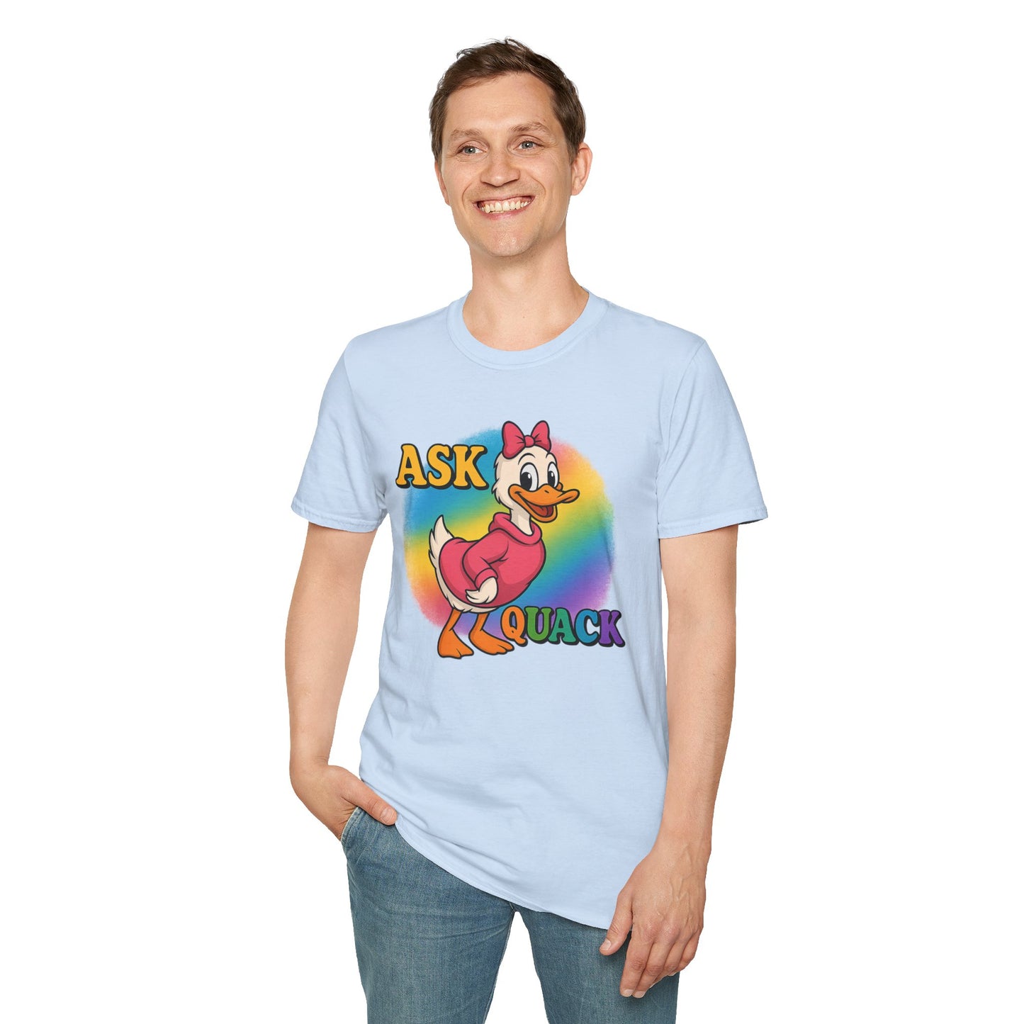 Ask Quack Duck Unisex T-Shirt - Funny Graphic Tee for Kids and Adults