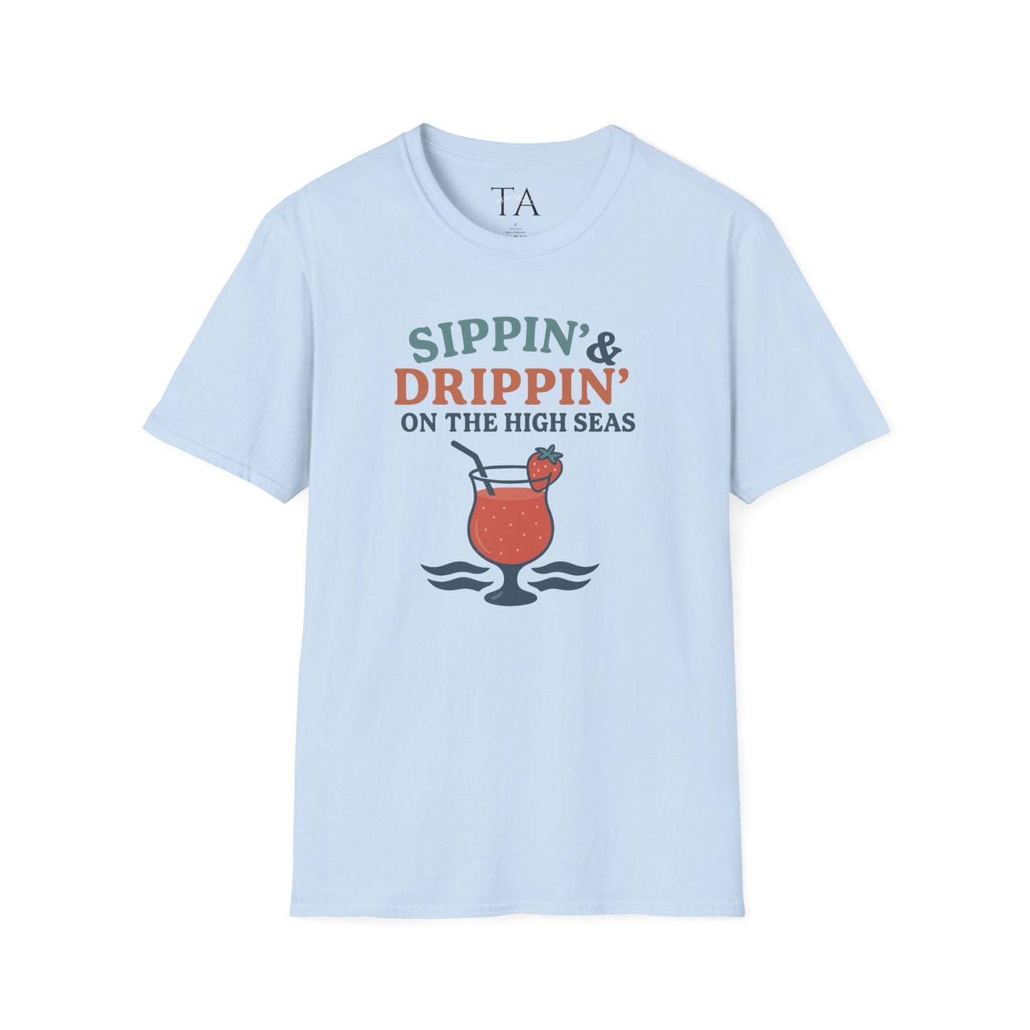 Nautical Cocktail T-Shirt - Sippin & Drippin Summer Vibes Beach Party Wear