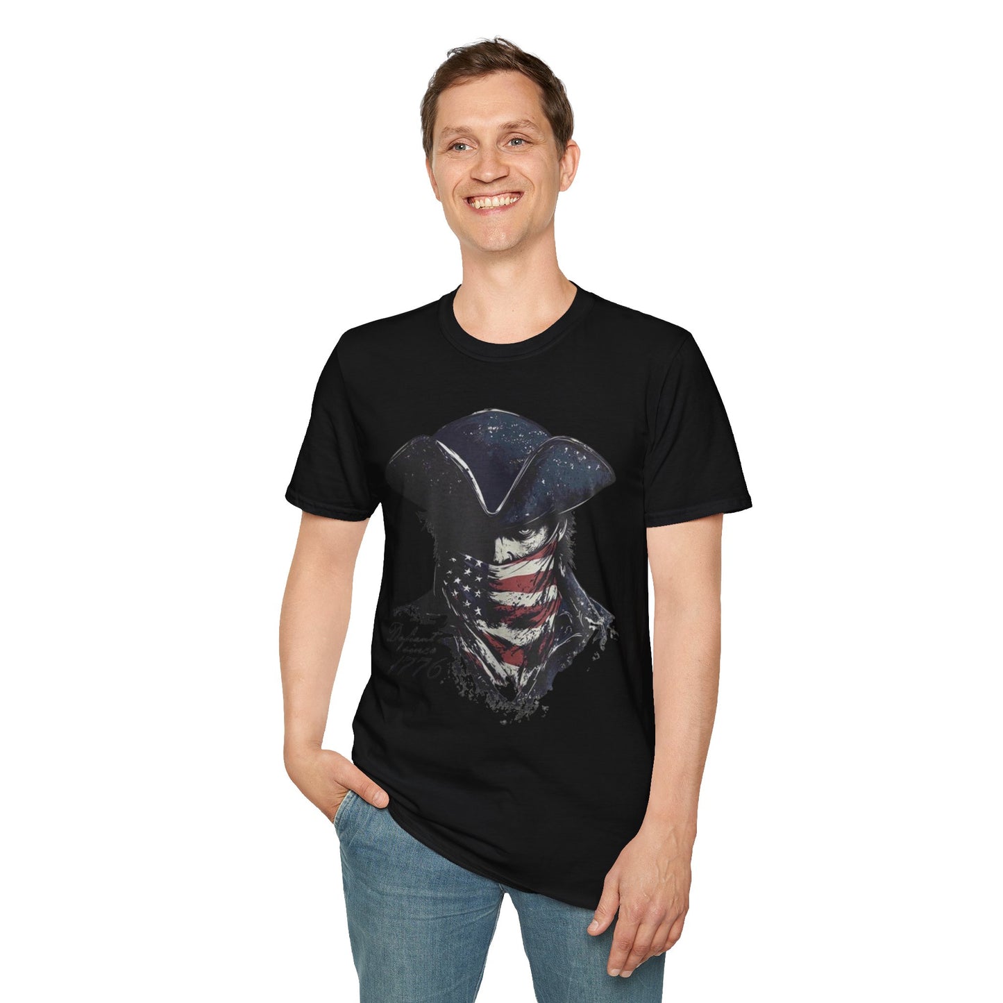 Patriotic Tricorn T-Shirt — 1776 Revolutionary Flag Bandana Tee