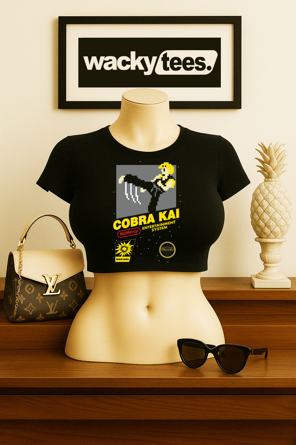 Cobra Kai NES No Mercy 8bit Kung Fu Gaming Style Graphic Tee Shirt