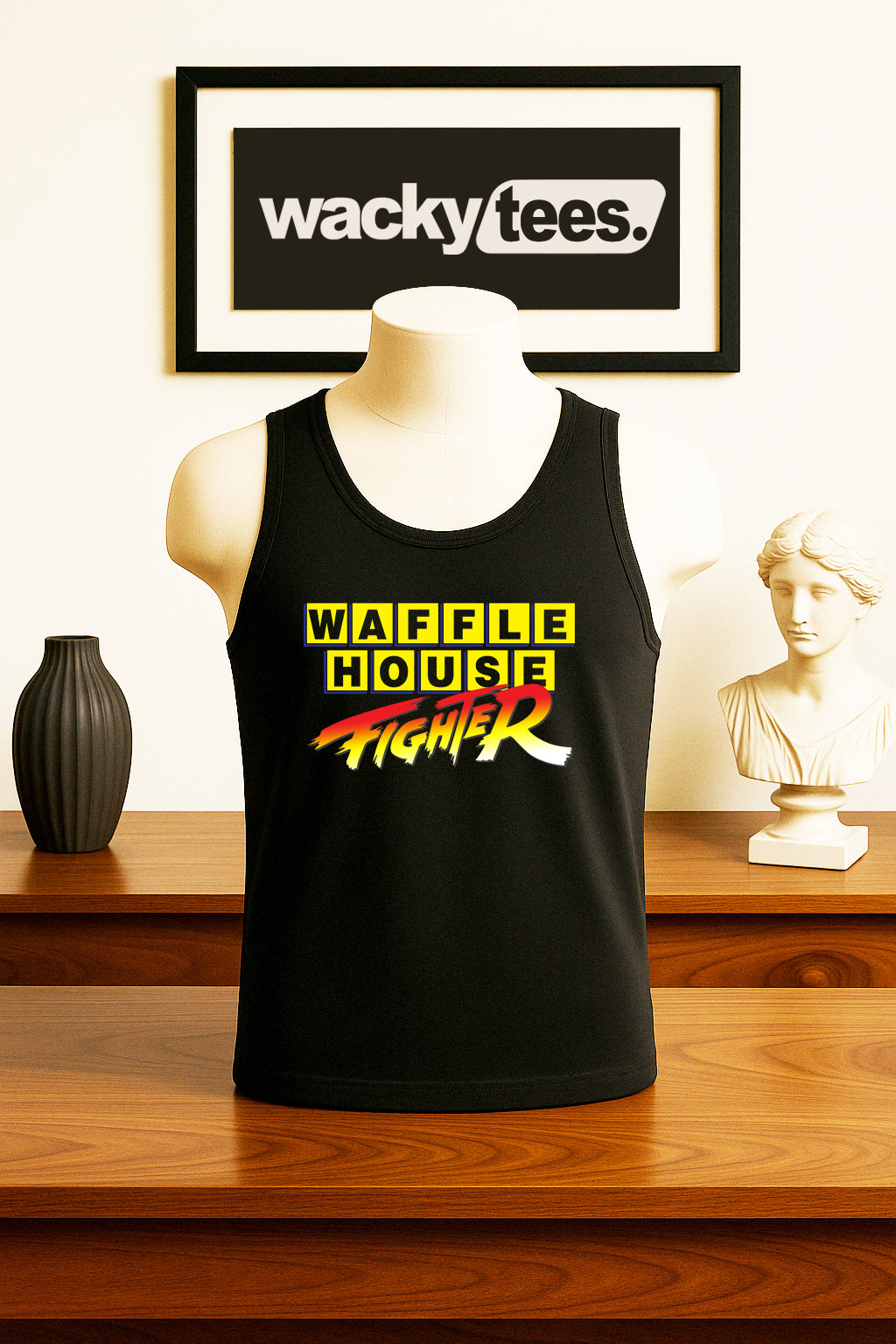 Waffle House Fighter Funny Fight Crew Graphic Tee Shirt