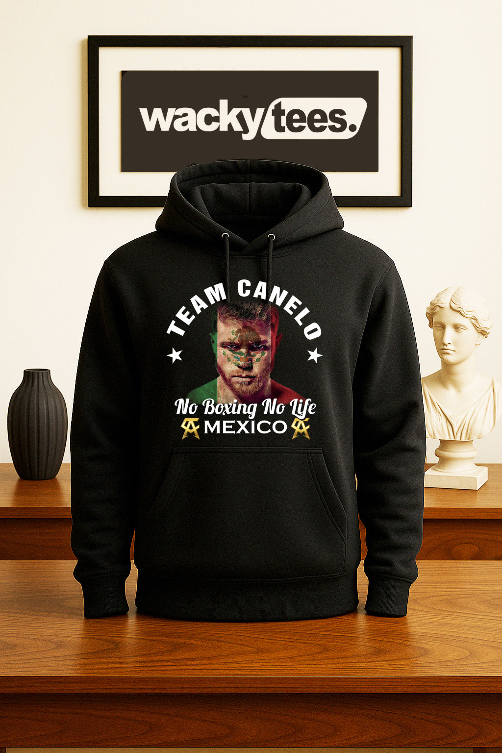 Team Canelo Alvarez Mexican Flag Face No Boxing No Life Mexico Graphic Tee Shirt
