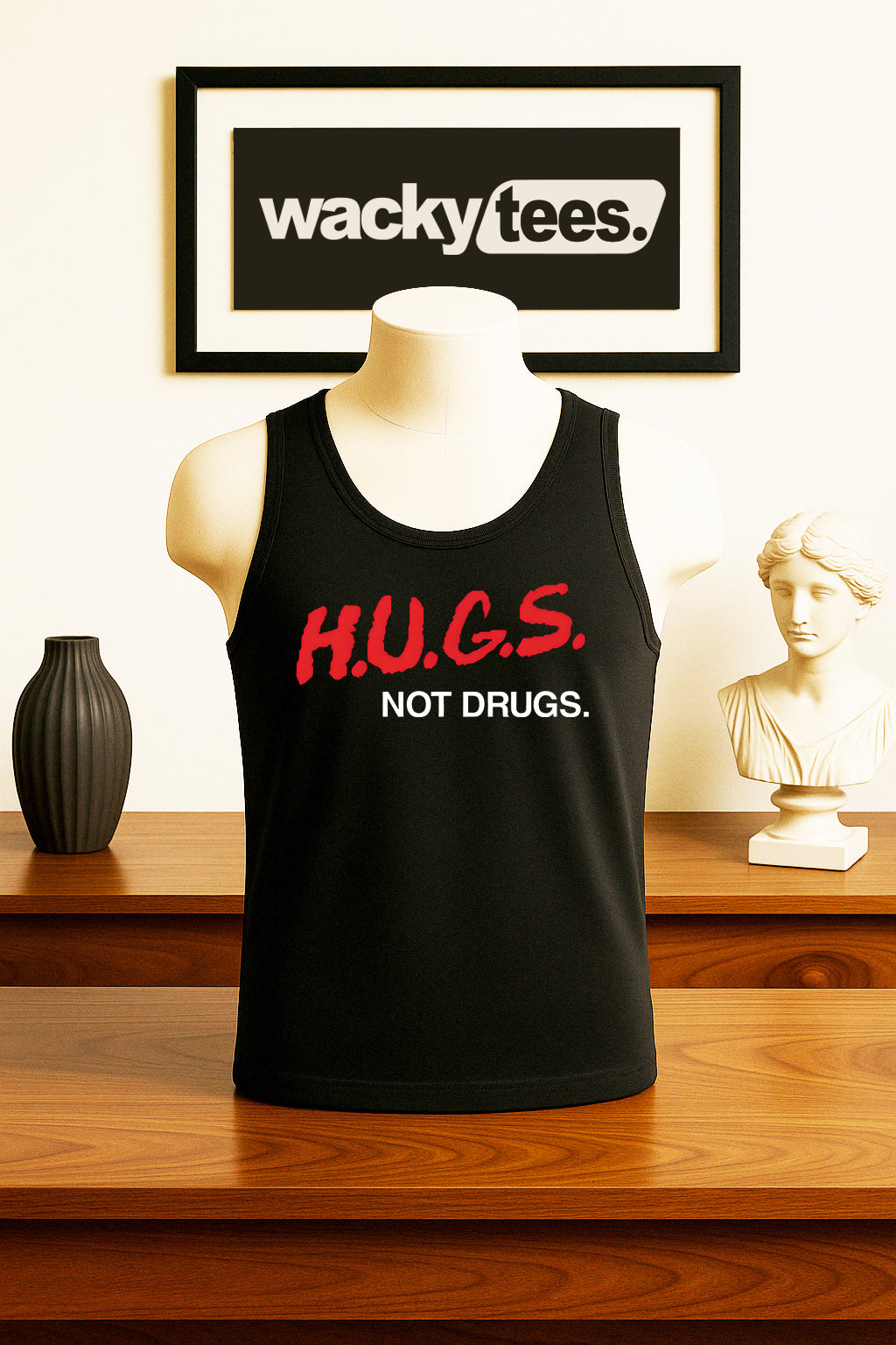 Hugs Not Drugs Retro Dare To 90s Style Funny Graphic Tee Shirt