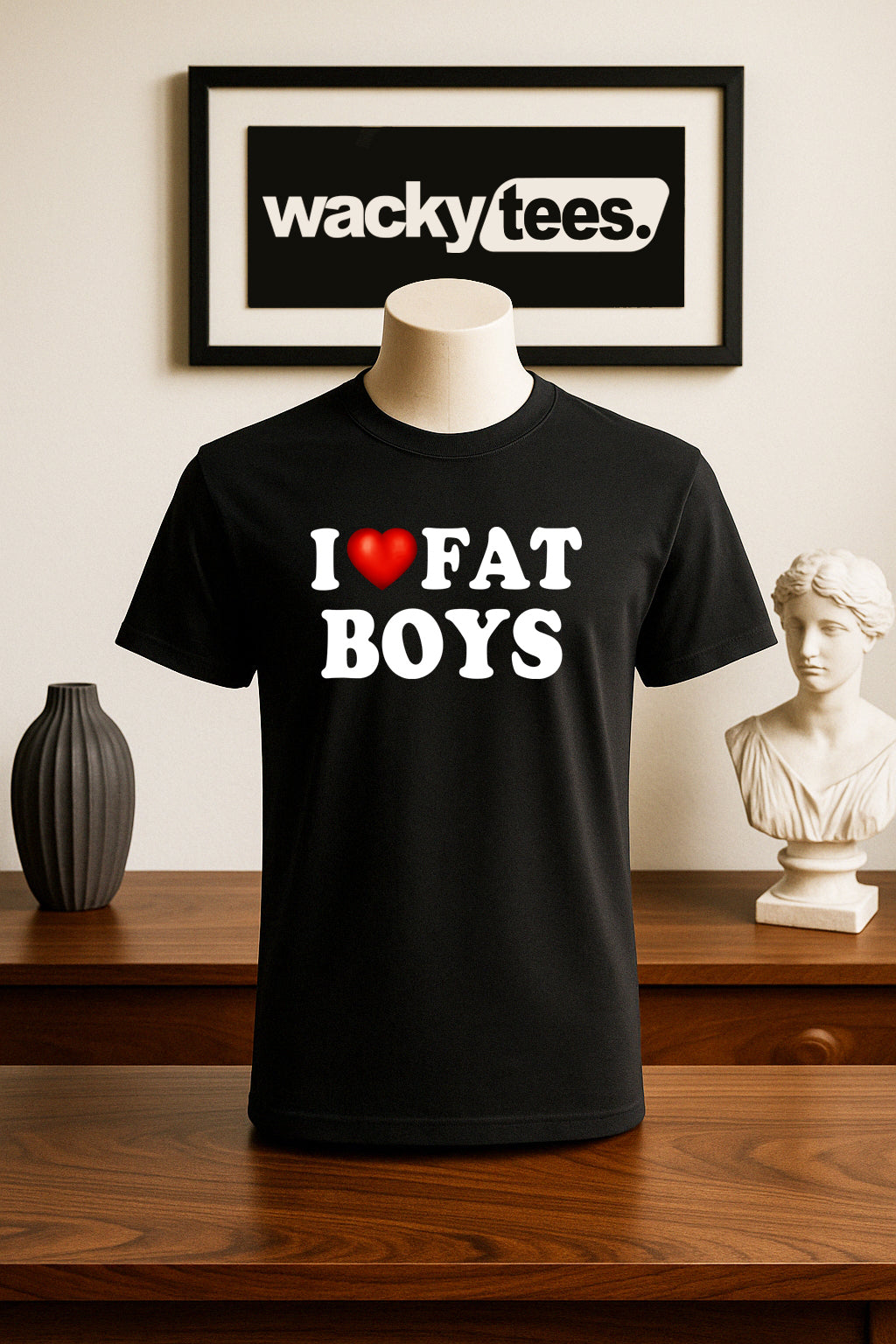 I Love Fat Boys I Heart Funny Adult Humor Graphic Tee Shirt