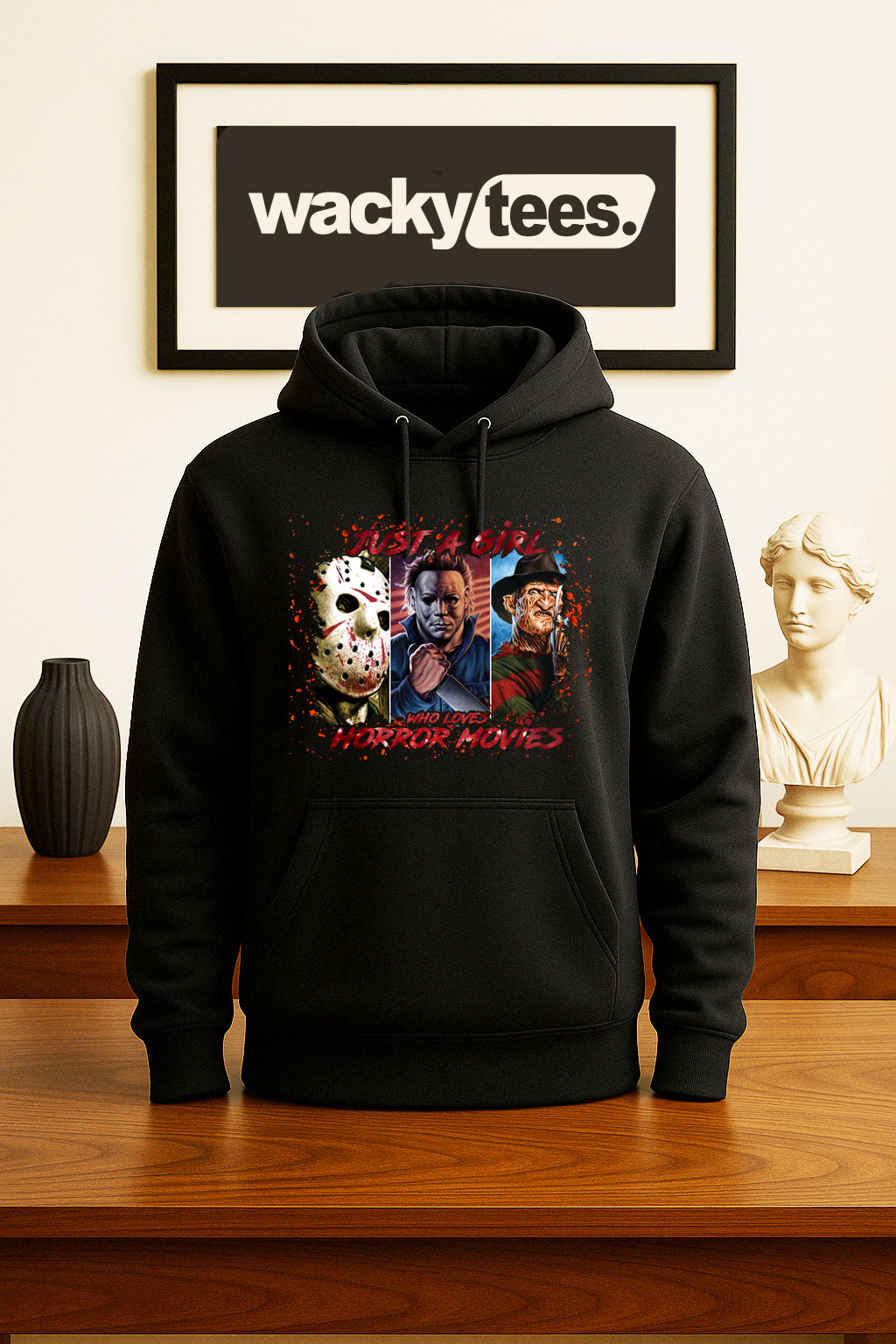 Just a Girl Who Loves Horror Movies 1 Horror Terror Halloween Graphic Tee Shirt