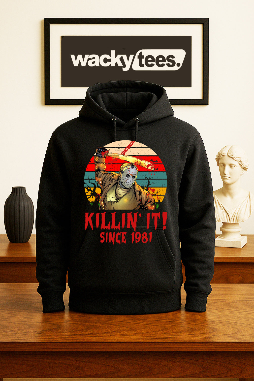 Killin It Since 81 Jason Voorhess Friday The 13th Horror Terror Halloween Graphic Tee Shirt