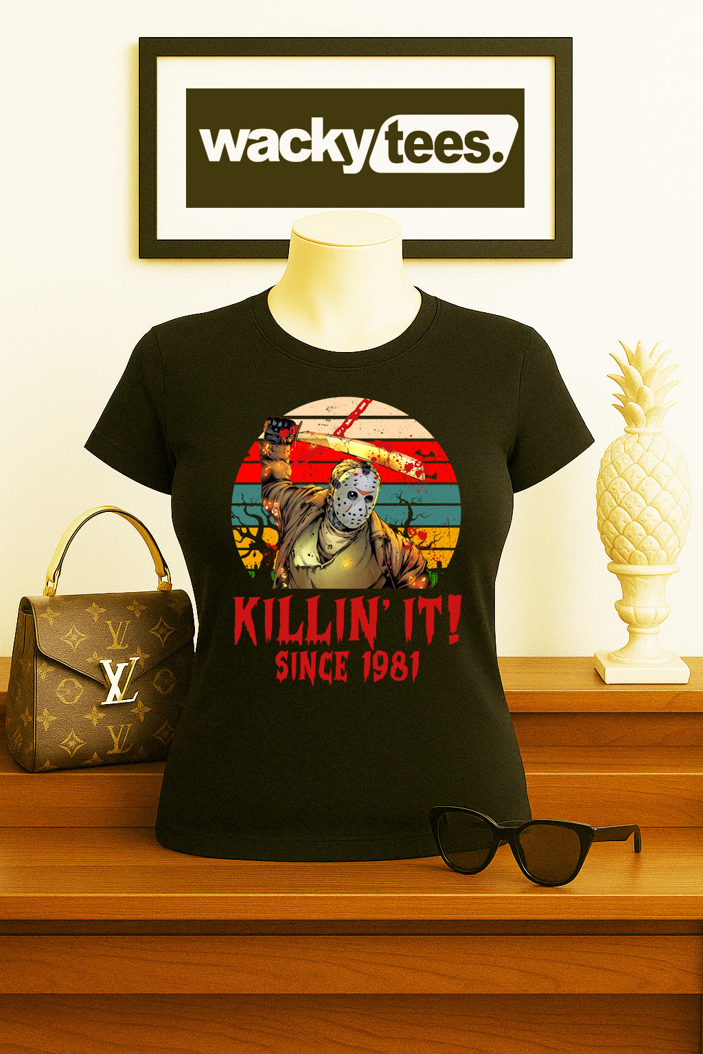 Killin It Since 81 Jason Voorhess Friday The 13th Horror Terror Halloween Graphic Tee Shirt