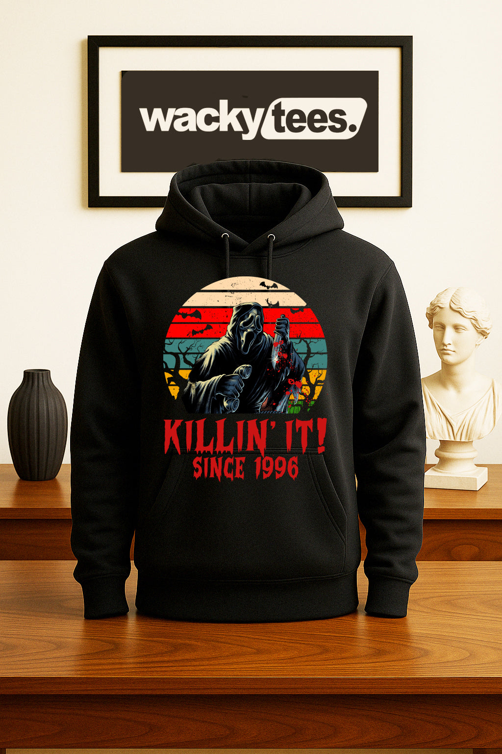 Killin It Since 96 Scream Ghostface Horror Terror Halloween Graphic Tee Shirt