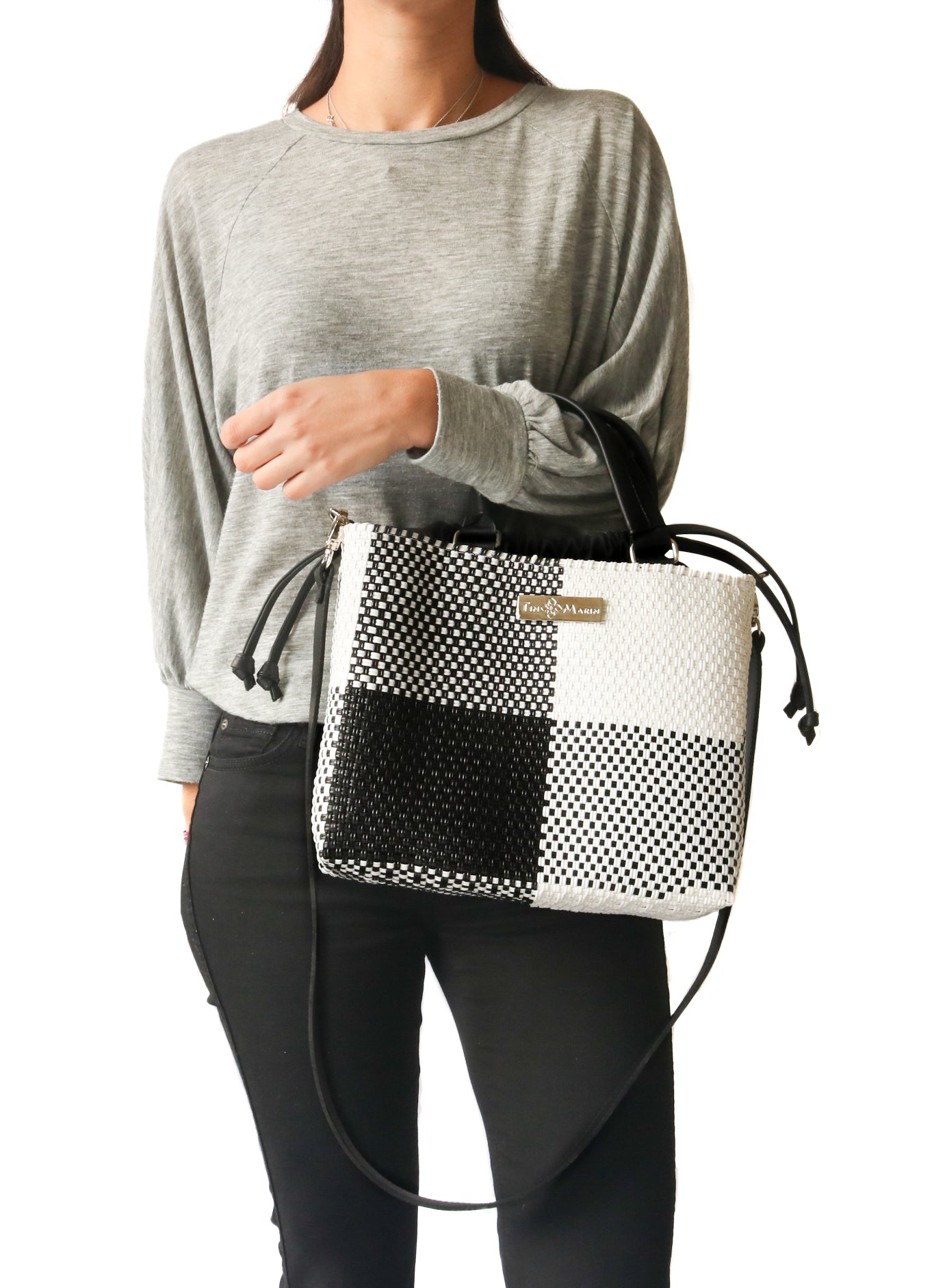 Tin Marin - Lucy Medium Woven Crossbody Drawstring Bag