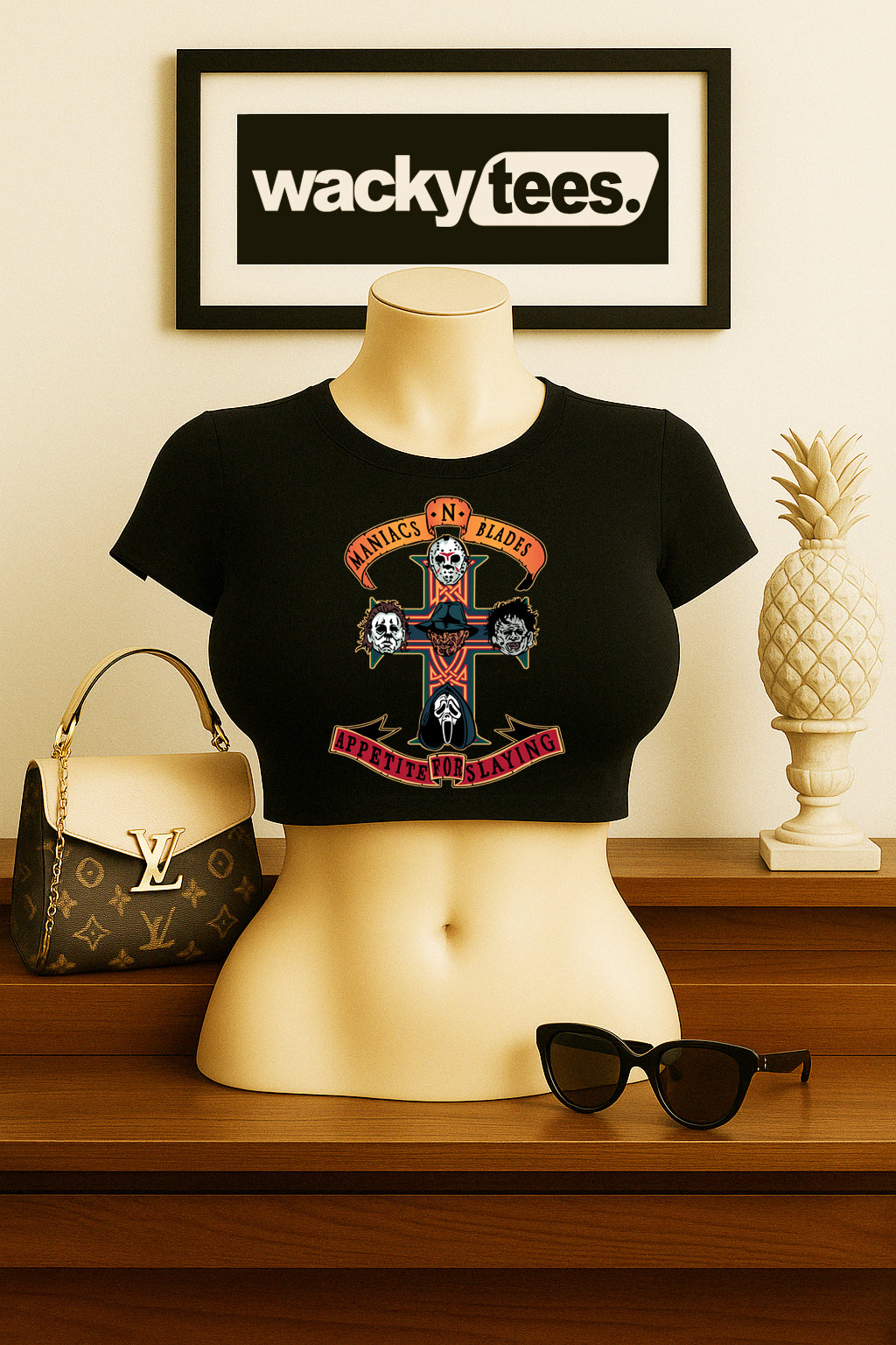 Maniacs N Blades Appetite For Slaying Horror Terror Halloween Graphic Tee Shirt