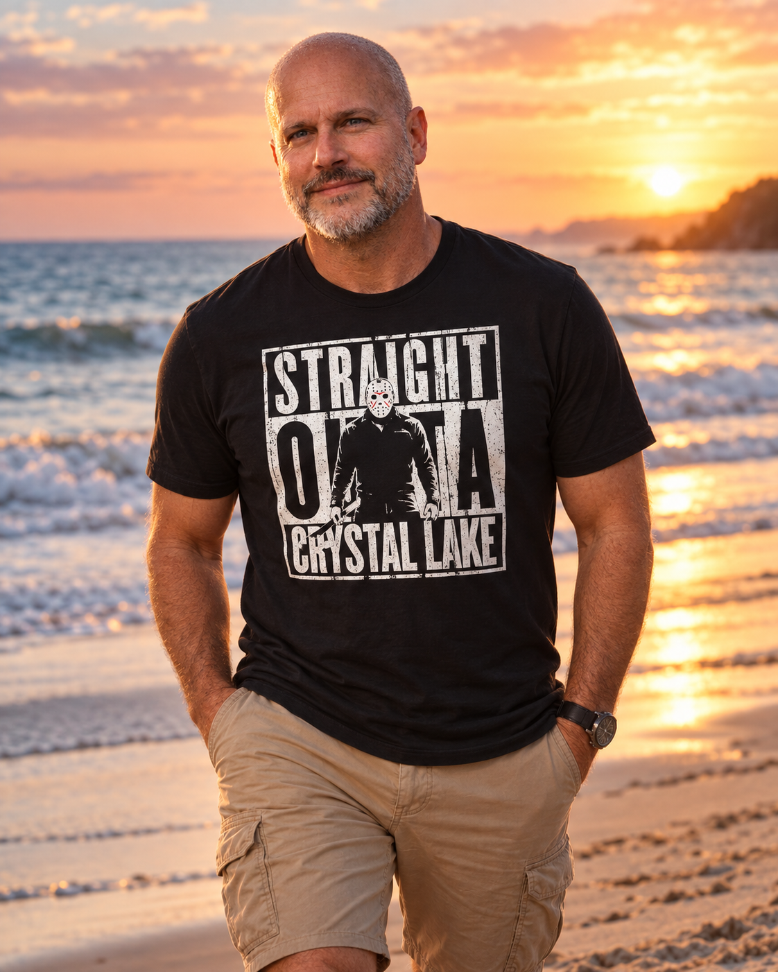 Straight Outta Crystal Lake Horror T-Shirt | Bella+Canvas 3001 Unisex Tee