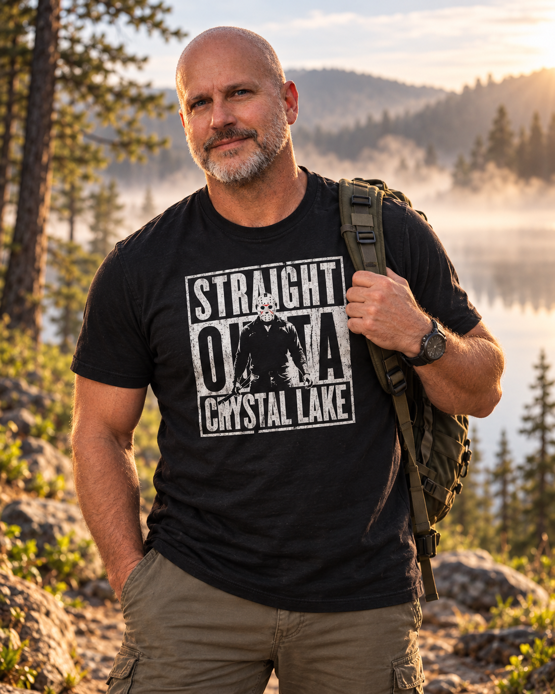 Straight Outta Crystal Lake Horror T-Shirt | Bella+Canvas 3001 Unisex Tee