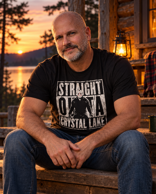 Straight Outta Crystal Lake Horror T-Shirt | Bella+Canvas 3001 Unisex Tee