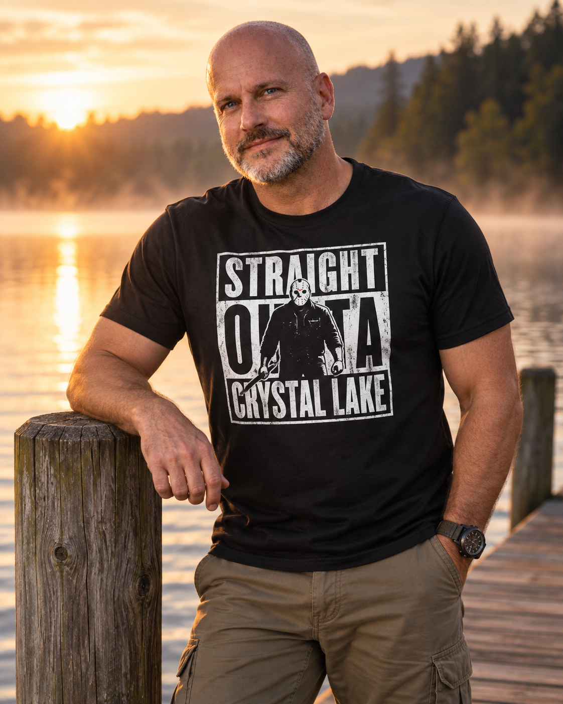 Straight Outta Crystal Lake Horror T-Shirt | Bella+Canvas 3001 Unisex Tee