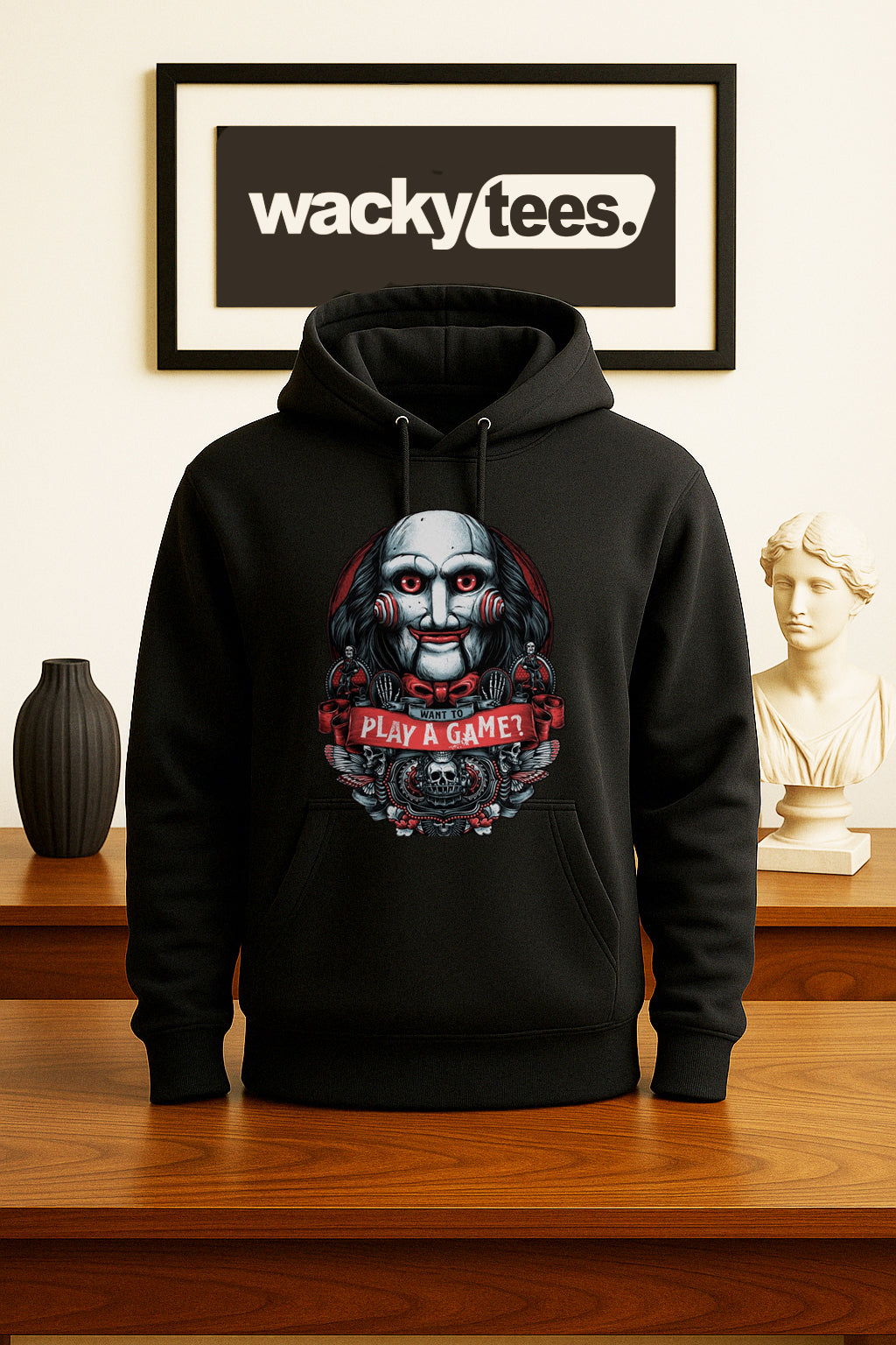 Want To Play A Game Jigsaw Saw Horror Terror Halloween Graphic Tee Shirt
