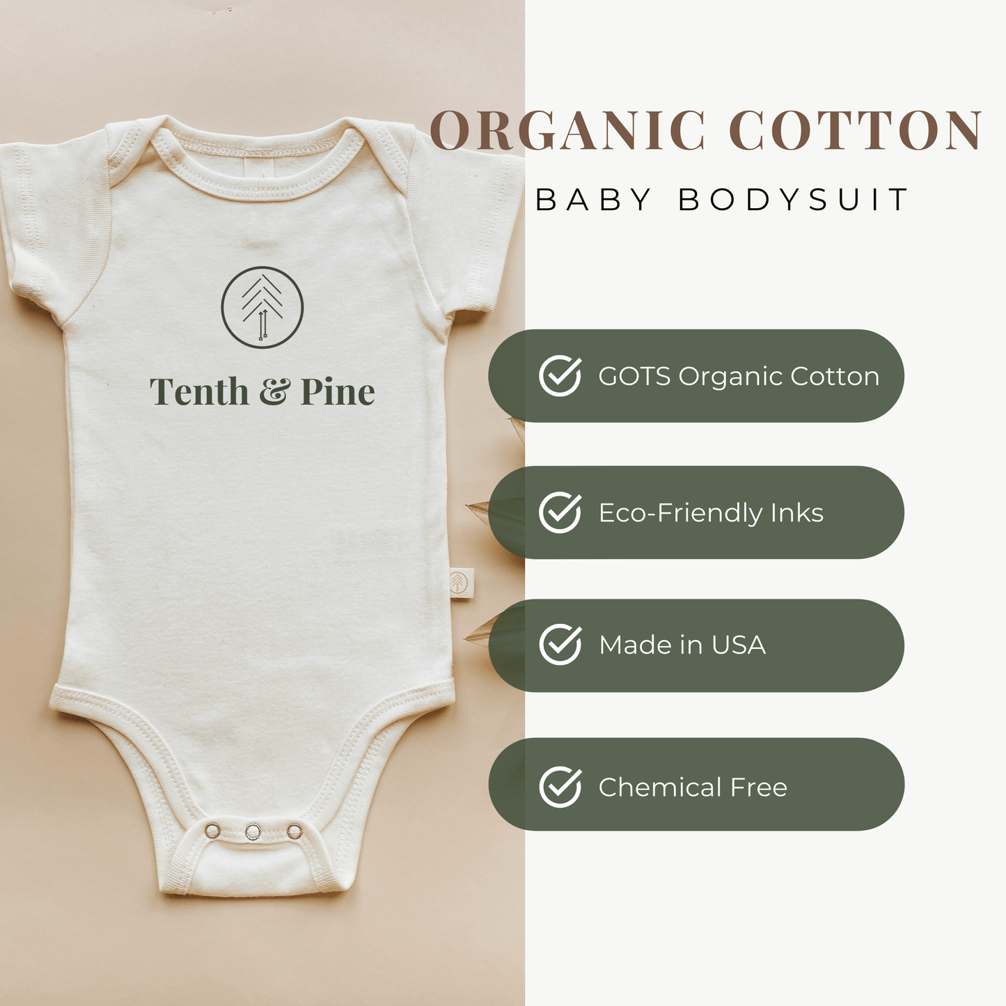Tenth & Pine = Little Brother Organic Cotton Short Sleeve Baby Bodysuit